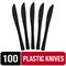Party Solids 100 Pcs Disposable Utensils – Heavy Duty Plastic Cutlery Set – Premium Plastic Forks, Spoons or Knives for Parties, Events, Catering & Tableware Supplies by Exquisite